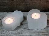 Selenite Candle Holder Heart - SHAMTAM.COM