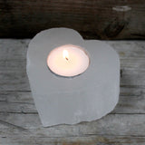 Selenite Candle Holder Heart - SHAMTAM.COM