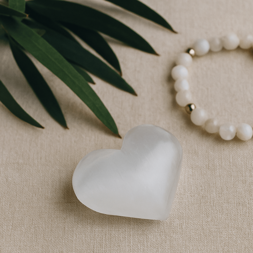 Selenite Heart Crystal 5 - 6 cm - SHAMTAM.COM