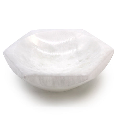 Selenite Bowl Hex - 15cm - SHAMTAM.COM