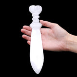 Selenite Ritual Knife - Spiral 25cm - SHAMTAM.COM