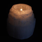 Selenite Candle Holder - Mountain Top 8 cm - SHAMTAM.COM