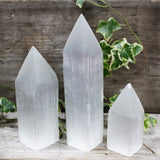 Selenite Pencil Point Tower - 10 cm - SHAMTAM.COM