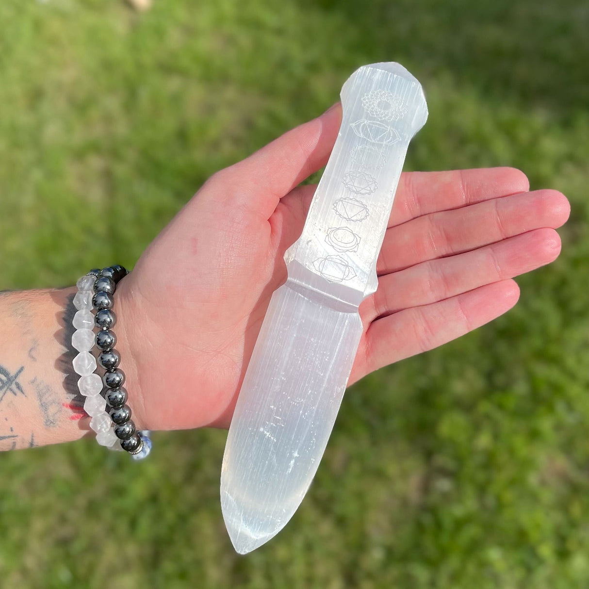 Selenite Ritual Knife - Chakra - SHAMTAM.COM