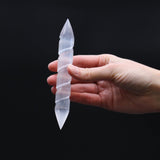 Selenite Wand Spiral - 16 cm (Point Both Ends) - SHAMTAM.COM