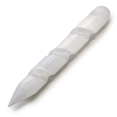 Selenite Wand Spiral - 16 cm (Point One Ends) - SHAMTAM.COM