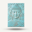 Serene Turquoise Buddha Relief Wall Art with Lotus and Leaf Motifs - 0.7x1m Spiritual Decor - SHAMTAM.COM