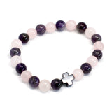 Couple Bracelets - Love - Amethyst & Rose Quartz - SHAMTAM.COM