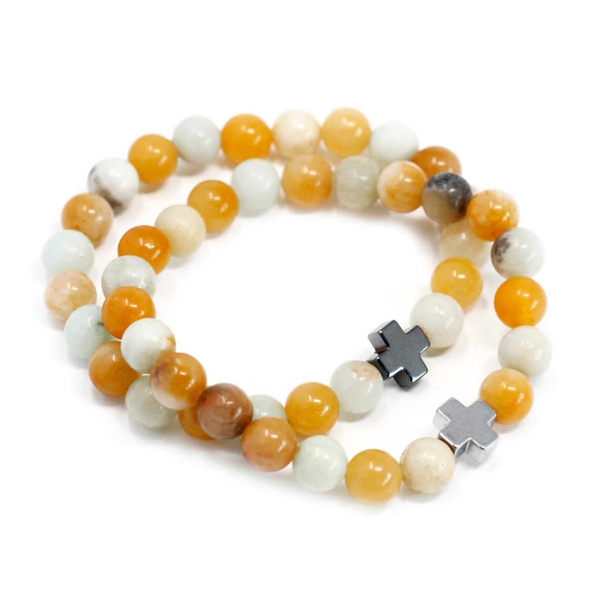 Couple Bracelets - Loyalty - Amazonite & Yellow Jasper - SHAMTAM.COM