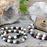 Couple Bracelets - Peace - Picasso Jasper & White Howlite - SHAMTAM.COM