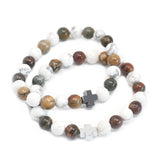 Couple Bracelets - Peace - Picasso Jasper & White Howlite - SHAMTAM.COM