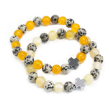 Couple Bracelets - Protection - Dalmatian Jasper & Yellow Agate - SHAMTAM.COM