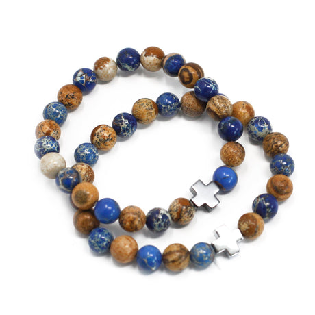 Couple Bracelets - Support - Sodalite & Picture Stone - SHAMTAM.COM