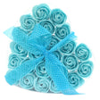 Soap Flower Heart Box - Blue Roses Set of 24 - SHAMTAM.COM