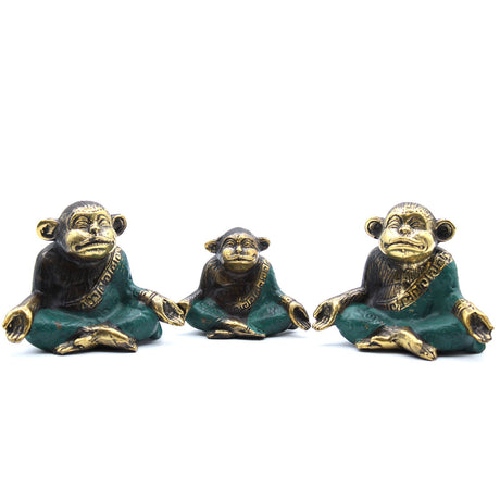 Set of 3 - Family of Yoga Monkeys (asst sizes) - SHAMTAM.COM