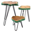 Set of 3 Gamal Wood Plant Stands - Greenwash - SHAMTAM.COM