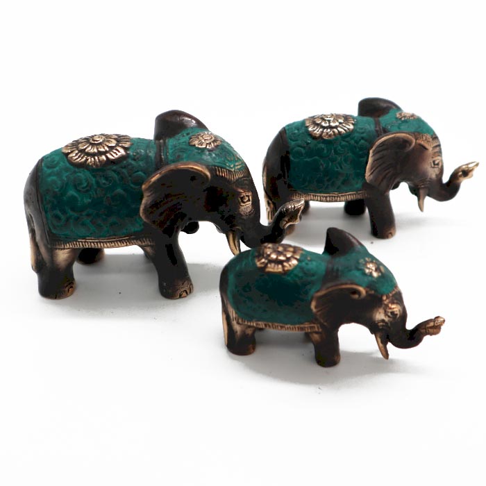 Set of 3 - Lucky Elephants (asst sizes) - SHAMTAM.COM