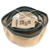 Set of 3 Natural Jute Baskets - Charcoal - SHAMTAM.COM