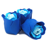 Soap Flowers Heart Box - Blue Wedding Roses - Set of 3 - SHAMTAM.COM