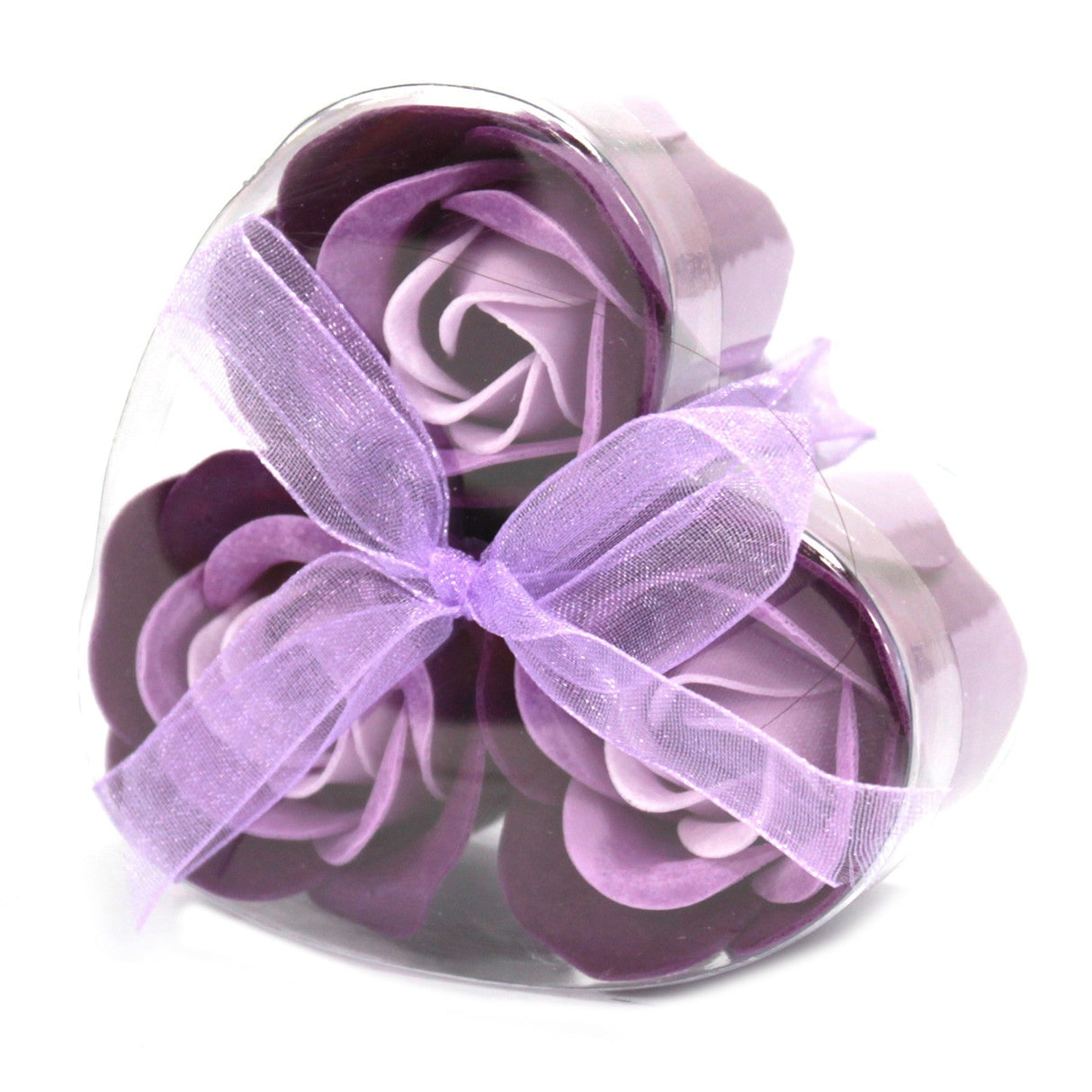 Set of 3 Soap Flower Heart Box - Lavender Roses - SHAMTAM.COM