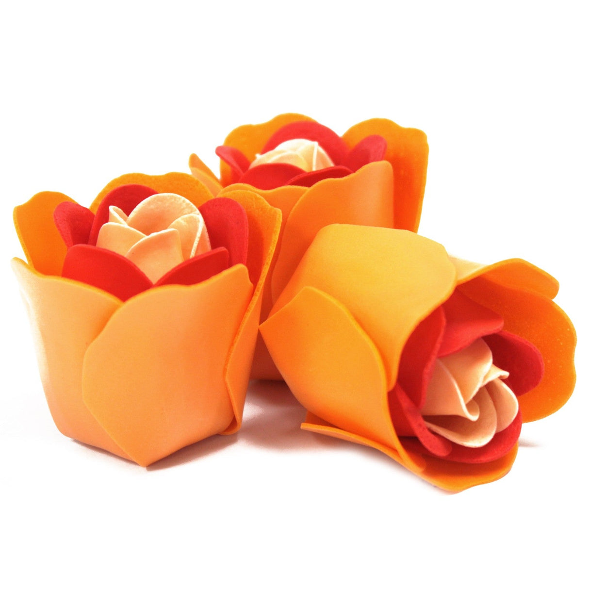 Set of 3 Soap Flower Heart Box - Peach Roses - SHAMTAM.COM