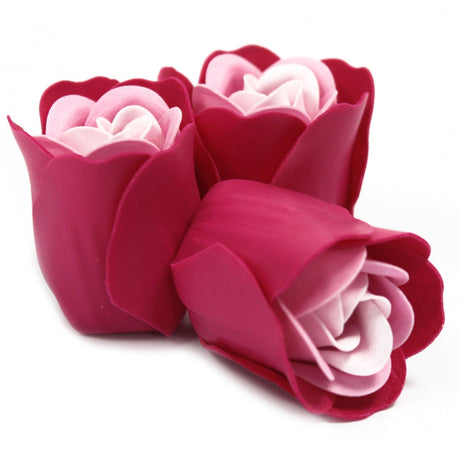 Set of 3 Soap Flower Heart Box - Pink Roses - SHAMTAM.COM