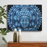 Set of 4 Blue Buddha Mandala Brocade Detail 30x40cm - SHAMTAM.COM