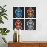 Set of 4 Buddha Heads Sand Detail 30x30cm - SHAMTAM.COM