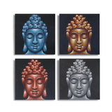 Set of 4 Buddha Heads Sand Detail 40x40cm - SHAMTAM.COM
