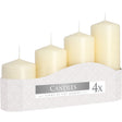 Set of 4 Pillar Candles 50mm (11/16/22/33H) - Ivory - SHAMTAM.COM