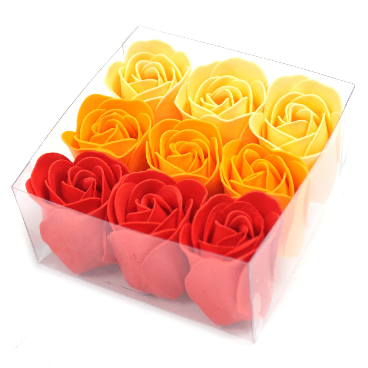 Set of 9 Soap Flower Box - Peach Roses - SHAMTAM.COM