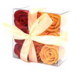 Set of 9 Soap Flower Box - Peach Roses - SHAMTAM.COM