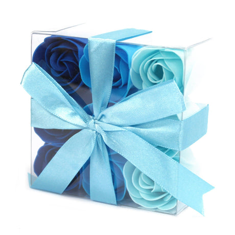 Set of 9 Soap Flowers - Blue Wedding Roses - SHAMTAM.COM