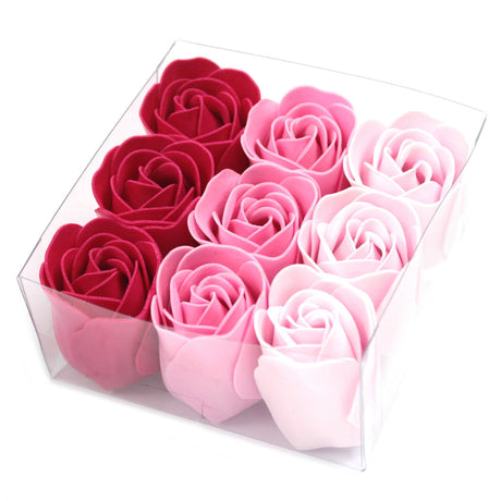 Set of 9 Soap Flowers - Pink Roses - SHAMTAM.COM