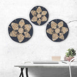 Set of Three Seagrass Bowls Wall Art - Black - SHAMTAM.COM