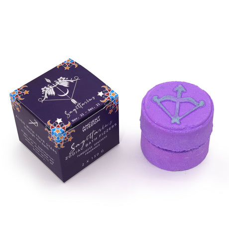 Set of Zodiac Bath Fizzers with Horoscope - Sagittarius - SHAMTAM.COM