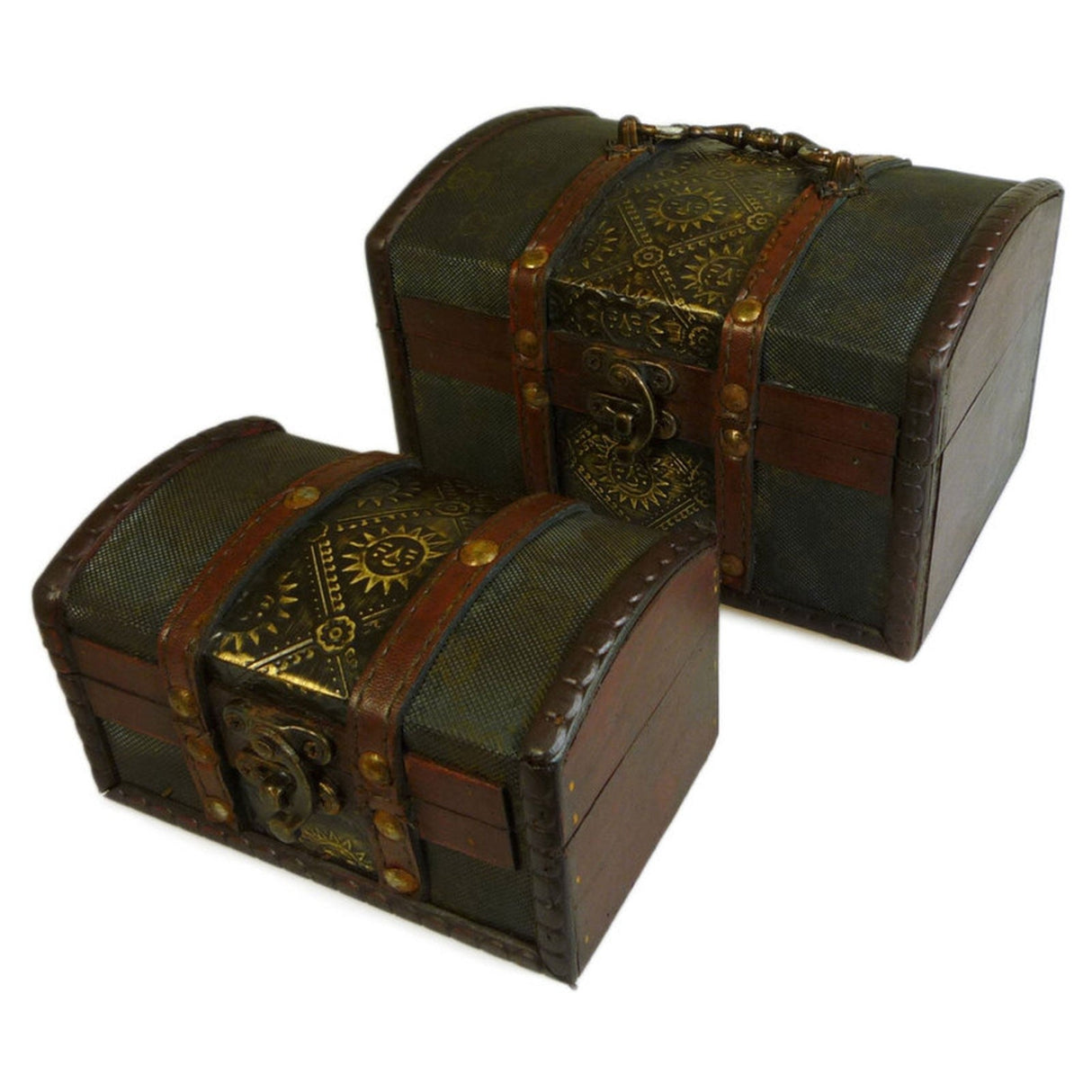 Sets of 2 Colonial Boxes - Metal Embossed - SHAMTAM.COM