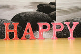 Wooden Letters Red Wash - HAPPY - SHAMTAM.COM