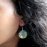 Shell & Silver Earrings - Classic Disc - Abalone - SHAMTAM.COM