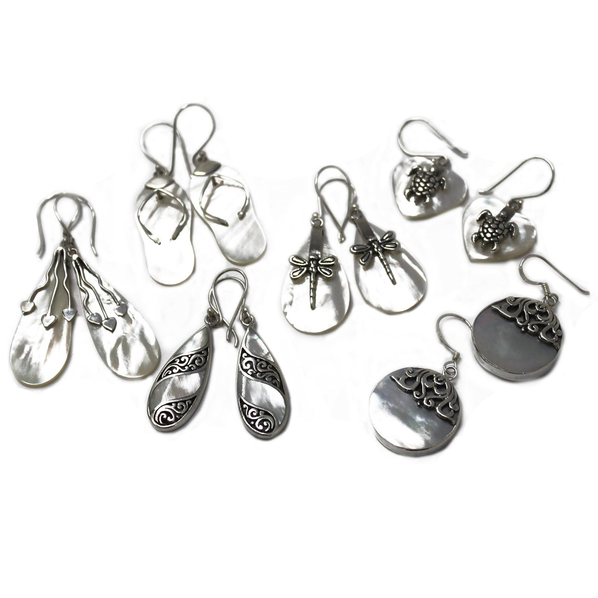 Shell & Silver Earrings - Classic Disc - MOP - SHAMTAM.COM