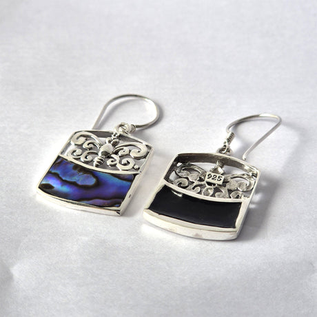 Shell & Silver Earrings - Dragonfly - Abalone - SHAMTAM.COM