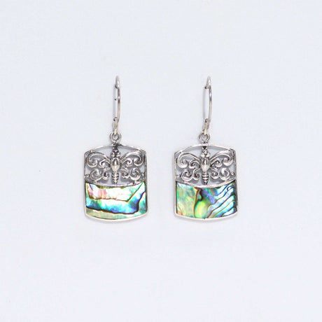 Shell & Silver Earrings - Dragonfly - Abalone - SHAMTAM.COM