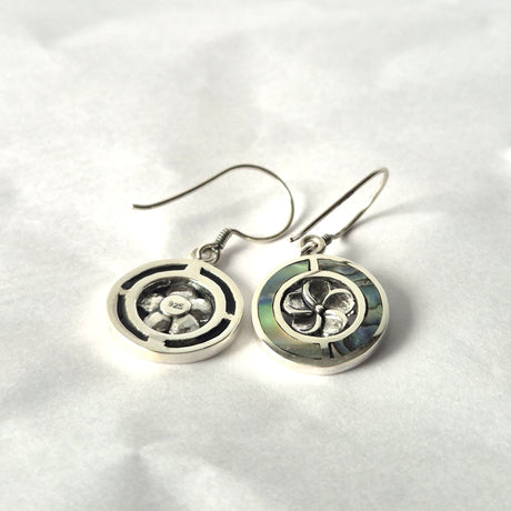Shell & Silver Earrings - Frangipani - Abalone - SHAMTAM.COM