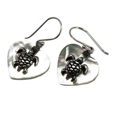 Shell & Silver Earrings - Sea Turtle - MOP - SHAMTAM.COM