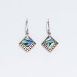 Shell & Silver Earrings - Square Dots - Abalone - SHAMTAM.COM