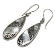 Shell & Silver Earrings - Teardrop - MOP - SHAMTAM.COM