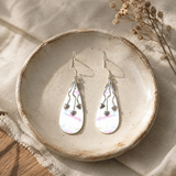 Boucles d'oreilles Coquillage et Argent - Trois Cœurs - Nacre
