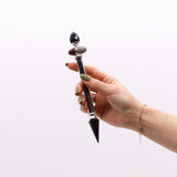 Shiva Lingam Magic Wand - Black Tourmaline & Agate - Protection - SHAMTAM.COM