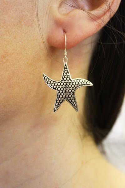 Silver Earrings - Star Fish - SHAMTAM.COM