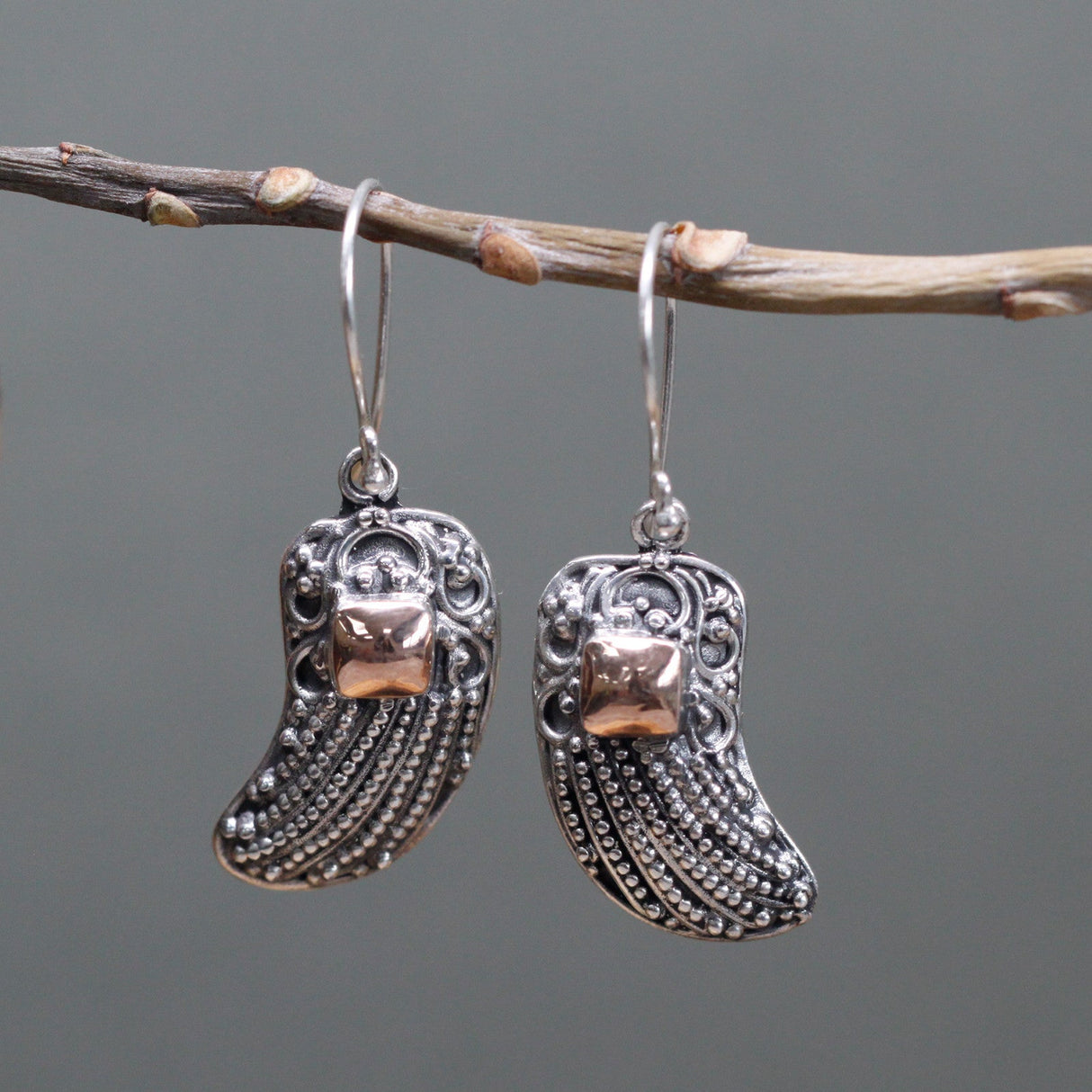 Silver & Gold Earring - Angel Wings - SHAMTAM.COM